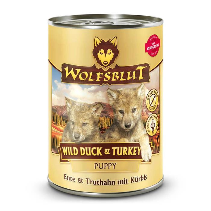 WOLFSBLUT, Wet Food (dåse), Wild Duck & Turkey, Puppy 395 gr.