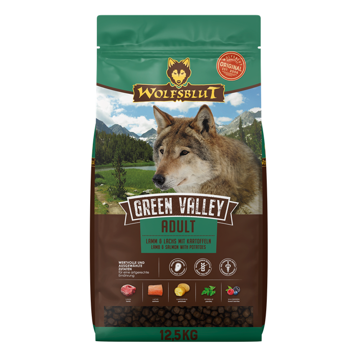 WOLFSBLUT, Green Valley, Lamb & Salmon,  Adult 12,5 Kg. 
