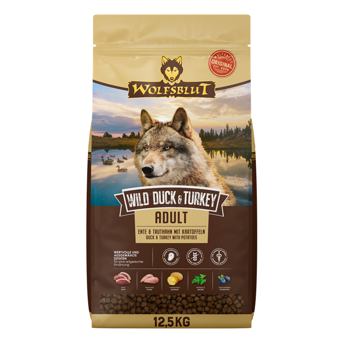 WOLFSBLUT, Wild Duck, Adult 12,5 Kg. Medium