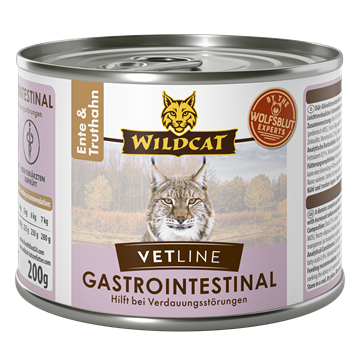 Wildcat VetLine, Gastrointestinal- Duck & Turkey 200 gr. (vådfoder)