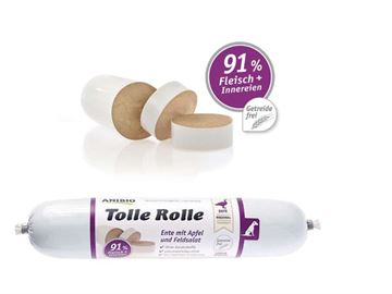 Anibio Tolle Rolle Ente/AND 400 g.. skærepølse 91% kød