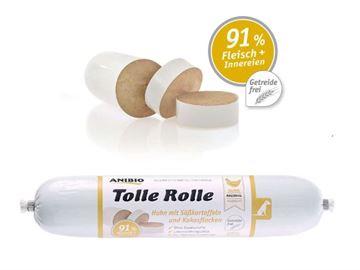 Anibio Tolle Rolle Hühn/KYLLING 400 g. skærepølse 91% kød