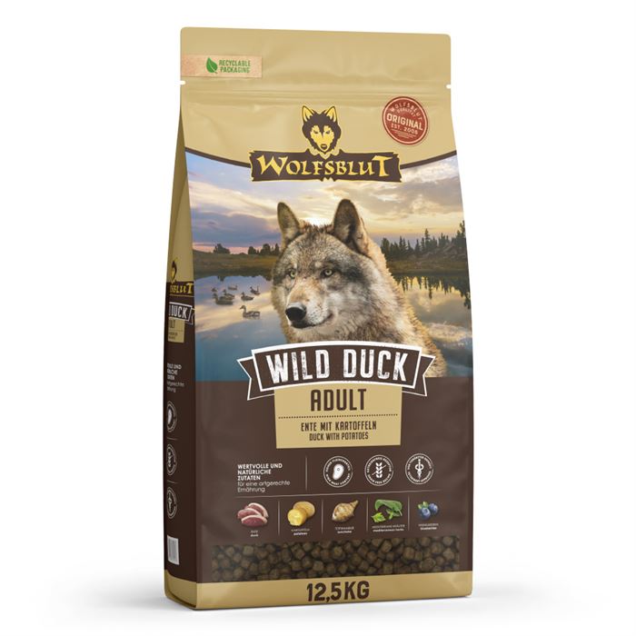 WOLFSBLUT, Wild Duck, Adult 12,5 Kg. Medium